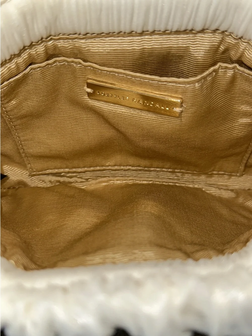 Loeffler Randall Brit Flat Pleated Pouch in Pearl